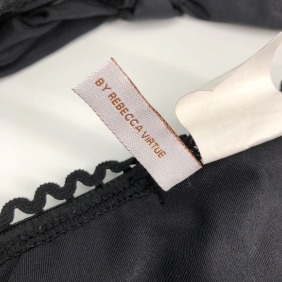 Becca by Rebecca Virtue Swim Two Piece Bikini Set Medium Black Crochet Strappy - Picture 5 of 13